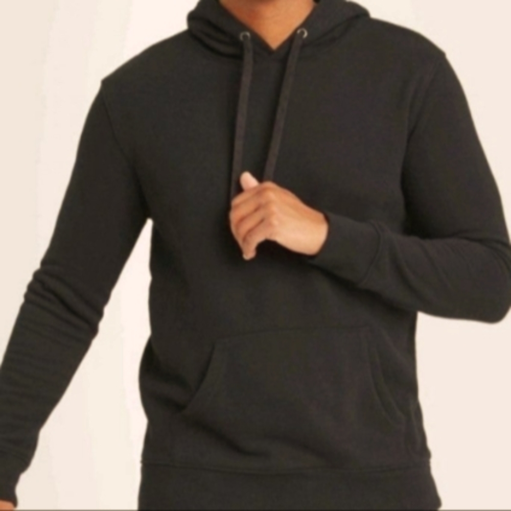 Black Hooded Pullover Sweatshirt